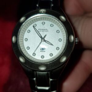 Fossil AM-3301 Women's Watch Stainless Steel White‎ Dial 29mm